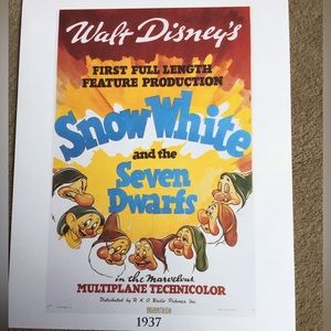 Vintage Rare Disney “Snow White And The Seven Dwarfs” Exclusice Lithogra…